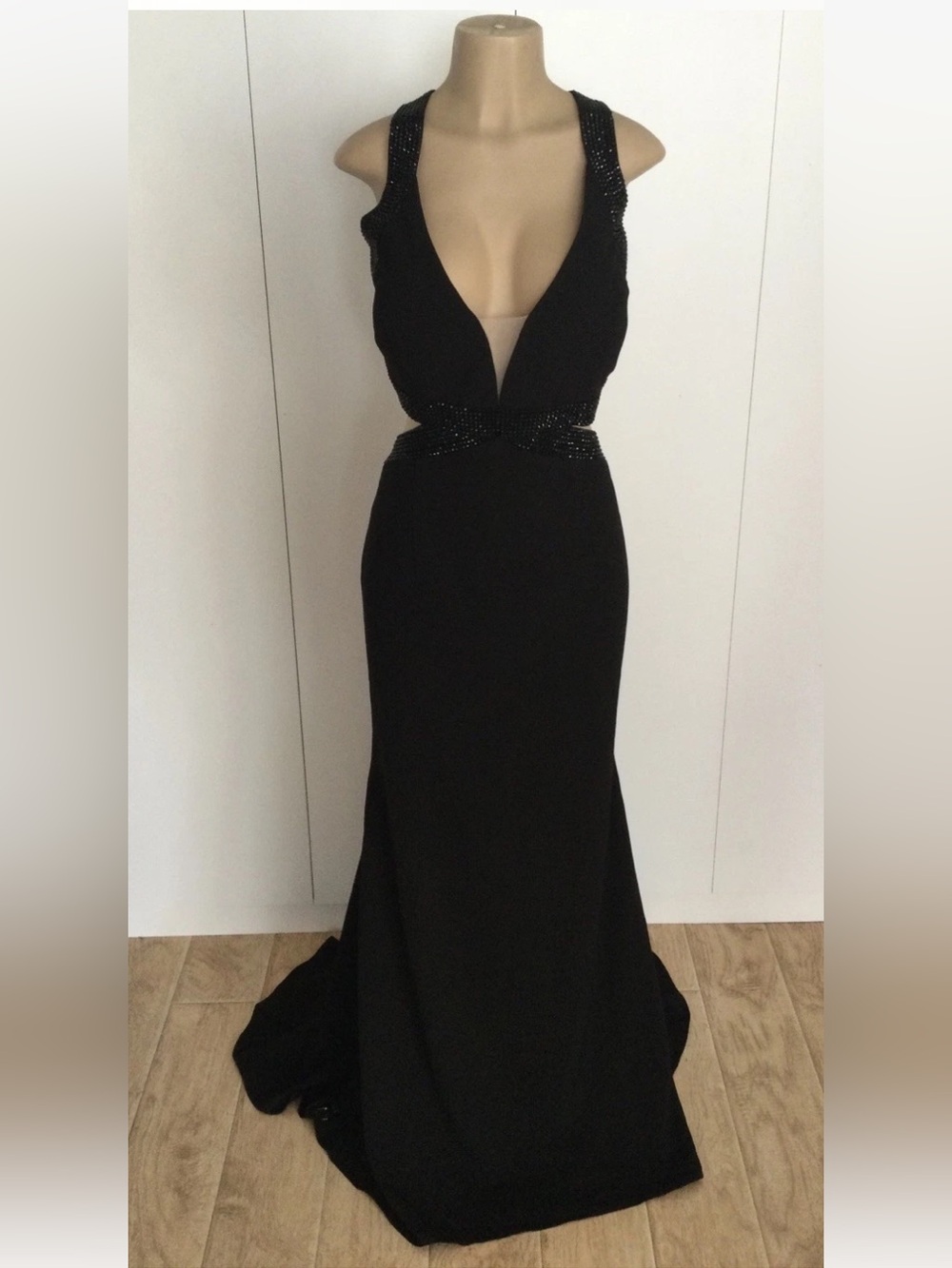 Jovani Black Evening Gown Prom Maxi #32383 Dress Size 16